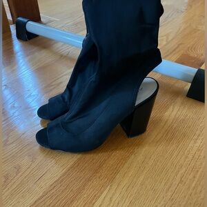 Aldo Black Heeled Boots with Chunky Heel